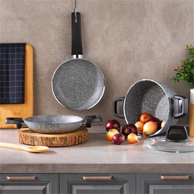 Schafer 1s1621-22005-grı01 Eternal Derintencere 18cm+sahan 18cm+tava 18cm Gri