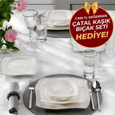 Schafer Elysium Yemek Takımı 48 Parça-Platin