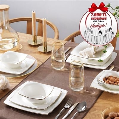 Schafer Elysium Yemek Takımı 48 Parça-Gold