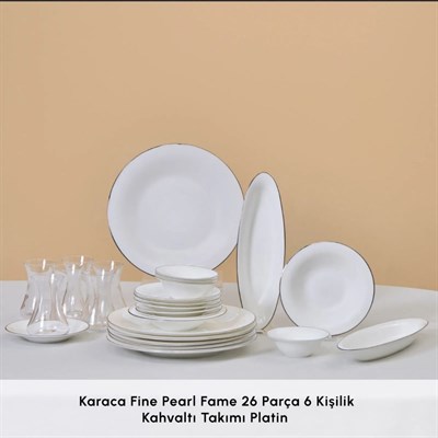 Karaca Fıne Pearl New Fame Platın 26 Parça Kahvaltı Seti