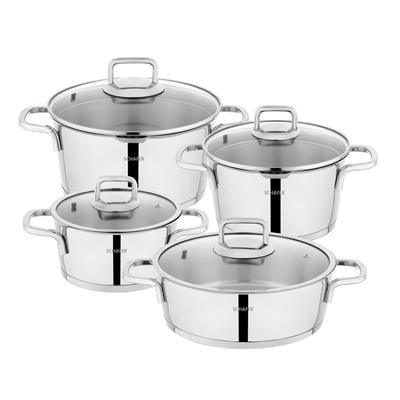 Schafer 1s6440-13002-ınx02 New Stahl Çelik Tencere Seti 8 Parça Inox