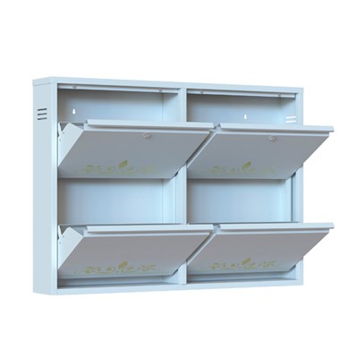 Neco Ab-22 -4Lü Ayakabı Dolabı (Yanyana Kilitli ) 98*15*70 Beyaz