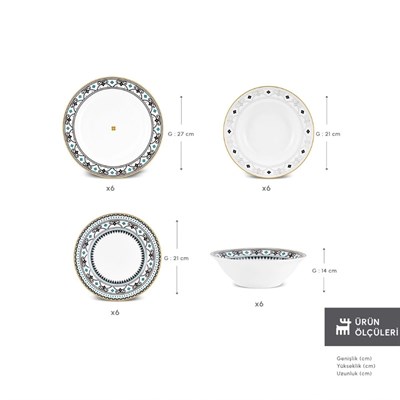 Karaca Vina 24  Parça 6 Kişilik  Multıcolor