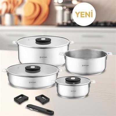 Emsan Steel Clıck Tencere Seti 7 Parça