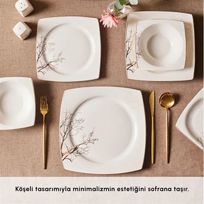 Karaca Square Bone Autumn 53 Prç Y, Gold