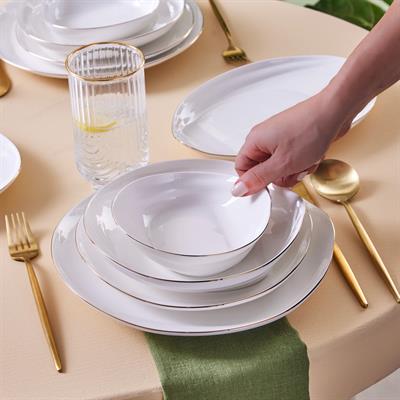 Karaca Stream Bone Yakamoz Gold 59 Parça Yemek Takımı