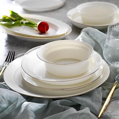 Schafer Superfine Bone Lux Yemek Takımı 56 Parça-Gold