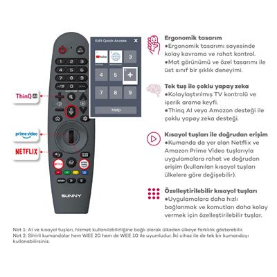 Sunny SN55QMN252C-S 55 140 Ekran Qled Uhd Webos Tv