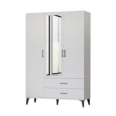 Levent Vera 3 Kapılı 2 Çekmeceli Dolap Beyaz