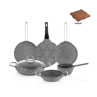 Schafer Breakfast Pişirme Seti 7 Parça-Gri