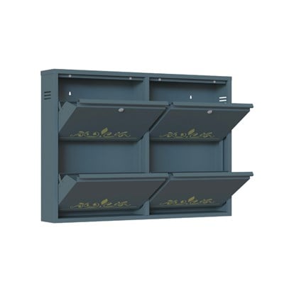 Neco Ad-22 -4Lü Ayakabı Dolabı (Yanyana Kilitli ) 98*15*70 Antrasit