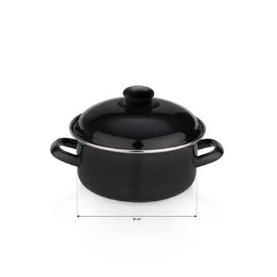 Schafer 1s3736-21008-sıy01 Komfort Pişir Sakla Emaye Tencere 18 Cm Siyah