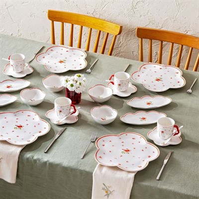 Emsan Myna Porselen 32 Prç 6 Kişilik Kahvaltı Takımı