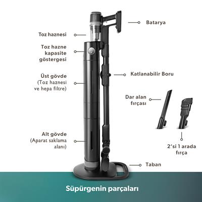 Homend Dustrider Pro 1270H Toz İstasyonlu Şarjlı Dikey Süpürge