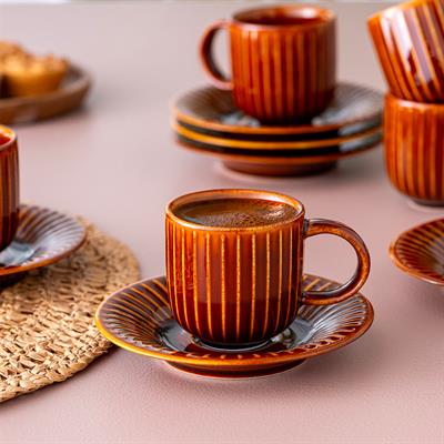 İstanbul Porselen Lev 6Lı Kahve Fincan Tk Kahverengi