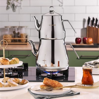 Schafer Prochef 1S1202-15001-GUM01 Mini Dev Çaydanlık Takımı 4 Parça-Gümüş