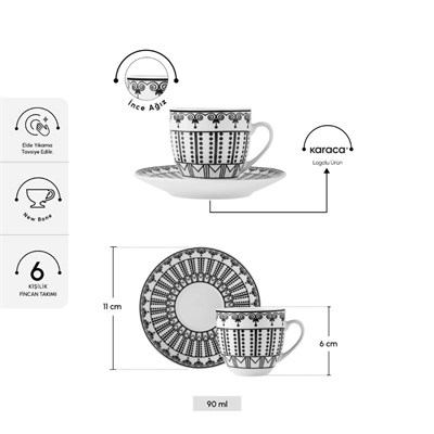 Karaca Altos Standlı 6 Kişilik Ka, Siyah