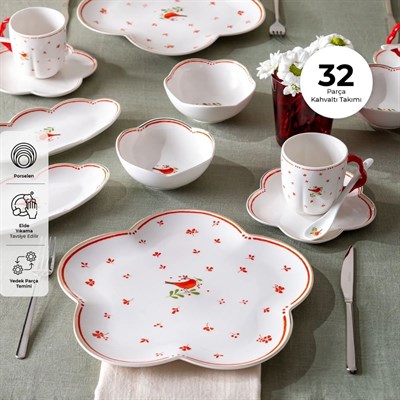 Emsan Myna Porselen 32 Prç 6 Kişilik Kahvaltı Takımı