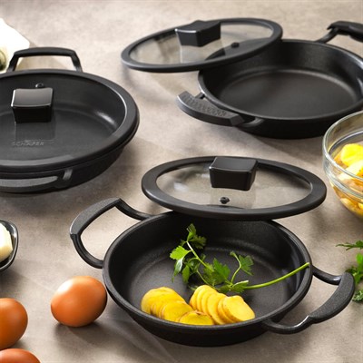 Schafer Hektor 3 Lü Döküm Sahan Seti 6 Parça Siyah