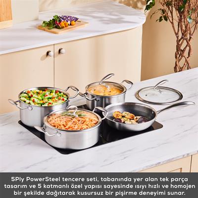 Karaca 5 Ply 7 Parça Çelık Tencere Seti