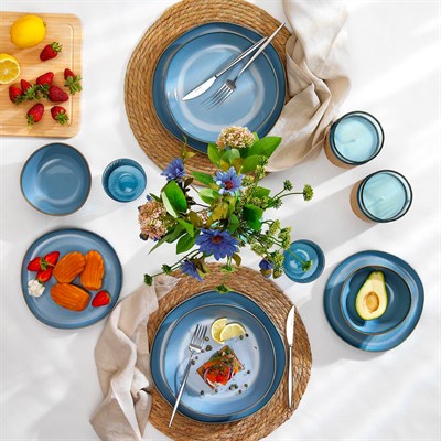 Schafer Hope Yemek Takımı 24 Parça Mavi