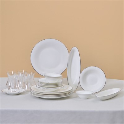 Karaca Fıne Pearl New Fame Platın 26 Parça Kahvaltı Seti