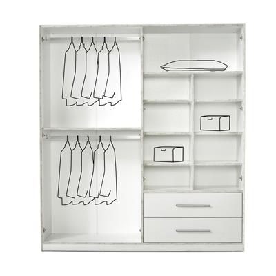 Vize Kristal 4 Kapılı Dolap