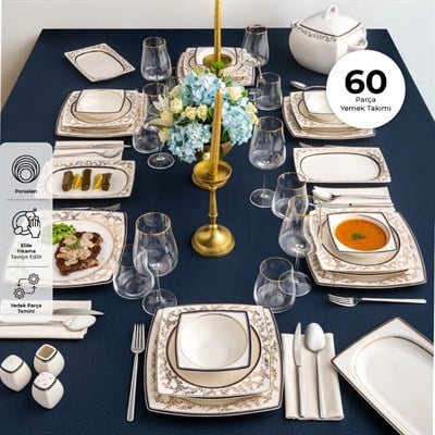 Emsan Ems Fıne Bone Bade Cobalt 60 Prç Kare Ymt