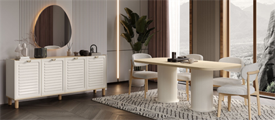 Nesa Lora Yemek Odası Takımı Konsol+Ayna+Masa+4 Sandalye