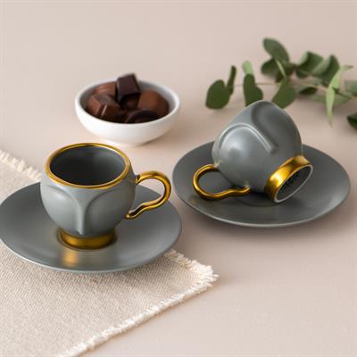 Emsan İstanbul Porselen Derya 2li Khv Fincan Tk Gri