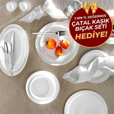 Schafer Superfine Bone Lux Yemek Takımı 56 Parça-Platin
