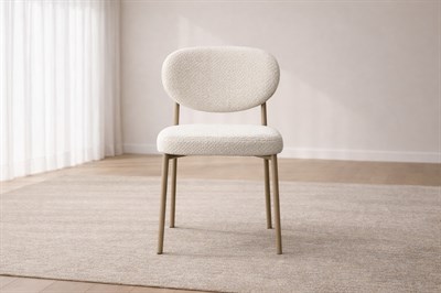 Levent MTK.0269-709 Damla Masa Traverten Capuccino + 4 Adet Damla Sandalye Capuccino Puffy 01