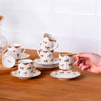 Emsan Atlıkarınca 6 Kişilik Kahve Fincan Takımı 80ml