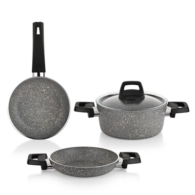 Schafer 1s1621-22005-grı01 Eternal Derintencere 18cm+sahan 18cm+tava 18cm Gri