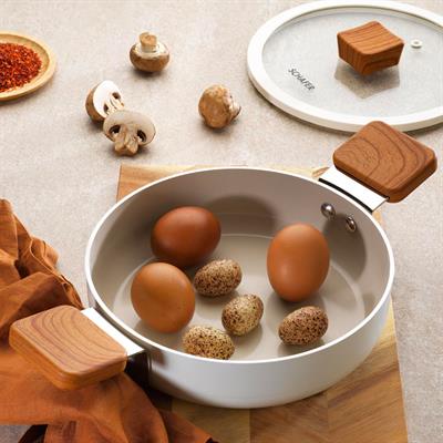 Schafer Ceramoni Seramik Kapaklı Sahan 20 Cm-Krem