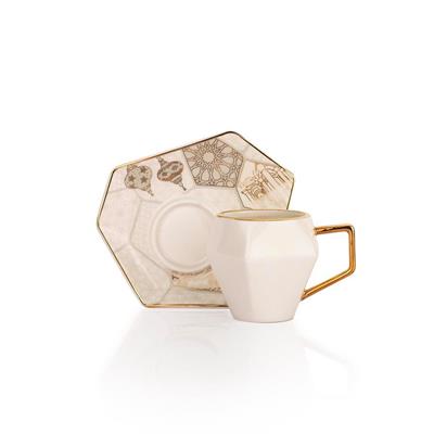 Schafer Bir İstanbul Hikayesi 6 Kişilik Kahve Fincan Takımı 12 Parça Gold 01