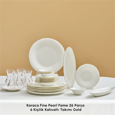 Karaca Fıne Pearl New Fame Gold 26 Parça Kahvaltı Seti