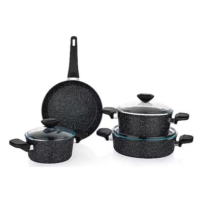 Schafer Etna Yanmaz Yapışmaz Tencere Seti 7 Parça-siyah