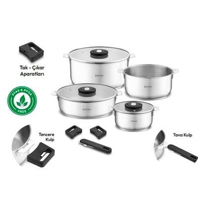Emsan Steel Clıck Tencere Seti 7 Parça