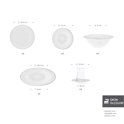 Karaca Fıne Pearl New Fame Gold 26 Parça Kahvaltı Seti