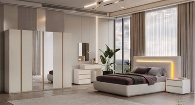 Marcastil Alya Yatak Odası Başlıklı MDF