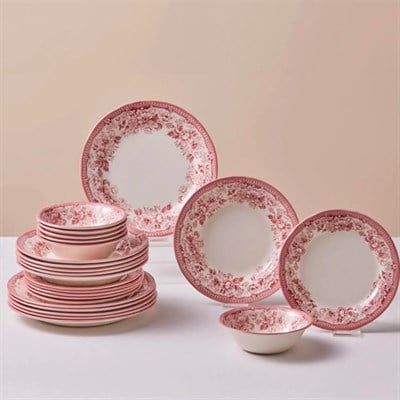 Karaca Dıana Rose Pembe 24 Parça 6 Kişilik Yemek Takımı