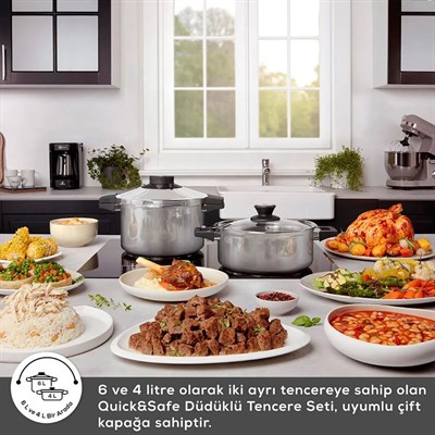 Karaca Quıck&safe Düdük, 4+6 Lt, Renksiz