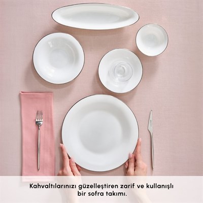 Karaca Fıne Pearl New Fame Platın 26 Parça Kahvaltı Seti