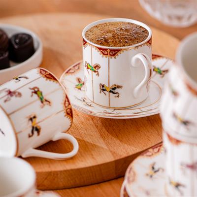 Emsan Atlıkarınca 6 Kişilik Kahve Fincan Takımı 80ml