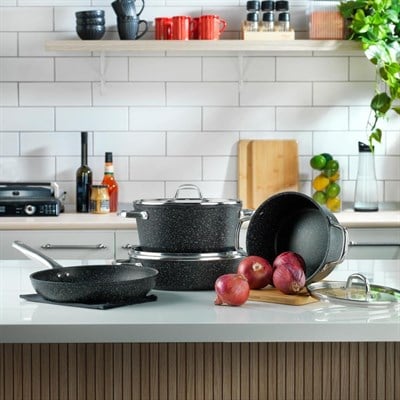 Schafer 1s4648-22005-siy01 Dark Millard Y.y Tencere Seti İnd 7 Prç Siyah