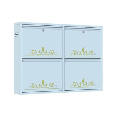 Neco Ab-22 -4Lü Ayakabı Dolabı (Yanyana Kilitli ) 98*15*70 Beyaz