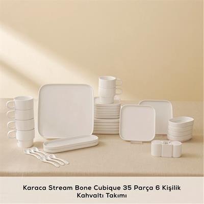 Karaca Stream Bone Cubıque 35 Parça Kahvaltı Seti