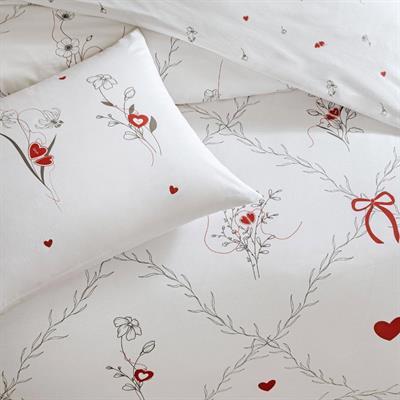 Taç Glow Rf Amoura Çift Kişilik Kırmızı  Nevresim Takımı