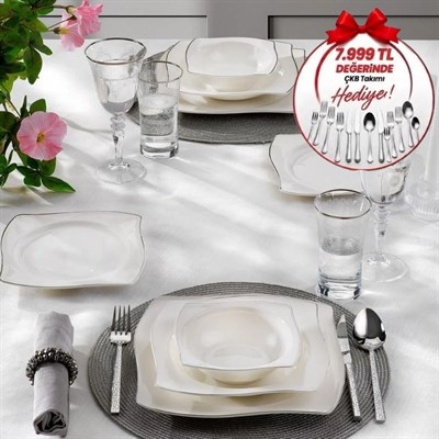 Schafer Elysium Yemek Takımı 48 Parça-Platin